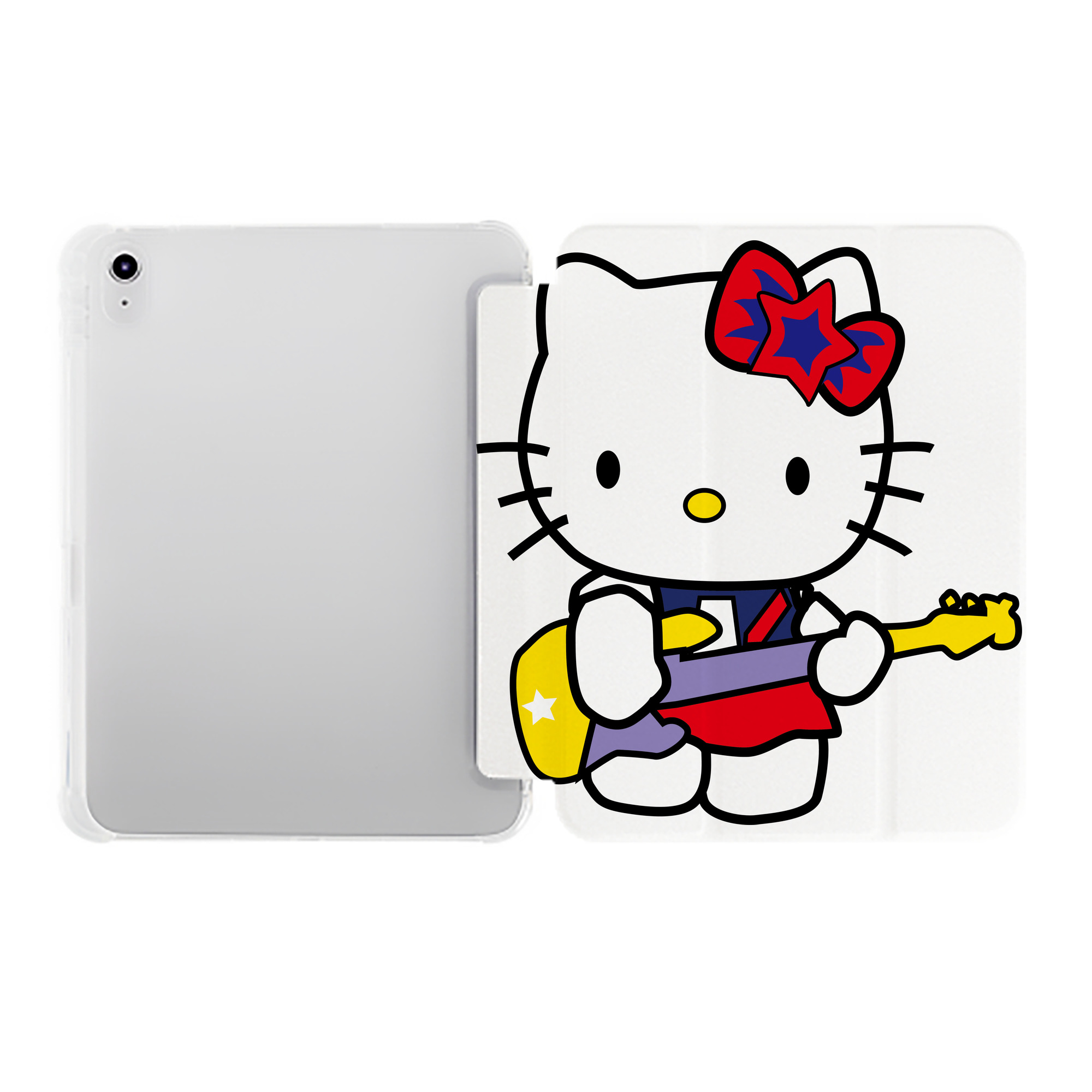 （画像用） Hello Kitty ハローキティ IPad ケース ペン収納付き 三つ折りスタンド PUレザー×シリコン 対応機種9.5/10.5/10.9インチ